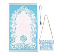 INSEOWI Muslims Prayer Rug Set With Pray Beads And Bag Elegant Ramadans Mat With Islamics Prints Holiday Parties Gift Carpet Mat
