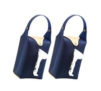 INSEOWI Set of 2 PU Leather Tissue Box for Home and Vehicle Use Stylish Napkin Dispenser Hanging Car Paper Towel Dispenser Black Tissue Holder