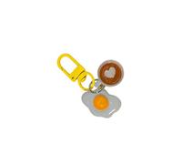 INSEOWI Sweet Dessert Coffee Theme Keyring Adorable Cartoon Decoration Fashion Accessory Alloy Resin Hanging Pendant Best Friend Gift Accessory