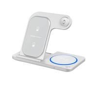 INSEOWI Three Coils Charging Station Aluminum Base Foldable Design for Simultaneous Phone Watch & Earphone Charging Foldable Phone Watch Earphone Charges