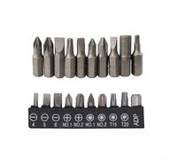 Insert Bit Set 10 Pcs for Torx Flat Head Cross Electric Screwdriver, Magnetic Hex Shank Drill Bits with Anti-Slip Design, Compatible with 1/4 Inch Tools(Black)
