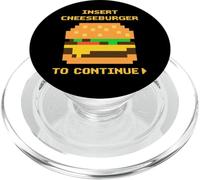 Insert Cheese Burger To continue Awesome Pixelated Food Tees PopSockets PopGrip for MagSafe