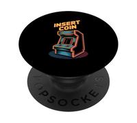 Insert Coin Retro Arcade Cabinet Vintage Gaming PopSockets Adhesive PopGrip