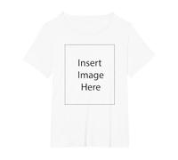Insert Image Here Funny Ironic Gag T-Shirt, Women's Plus, White, 1X