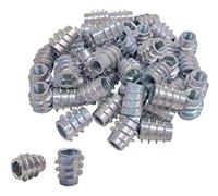 Insert Nuts for Wood Made in Japan, M6 x 13mm E-Type (Screw-in, Non-Flanged), Threaded Inserts for RTA Furniture, 50 pcs/Pack