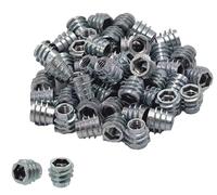 Insert Nuts for Wood Made in Japan, M8 x 13mm E-Type (Screw-in, Non-Flanged), Threaded Inserts for RTA Furniture, 50 pcs/Pack