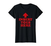 Insert Toes Here Funny Adult Joke Dirty Gen Z Meme Value Graphic T-Shirt, Women, Black, M