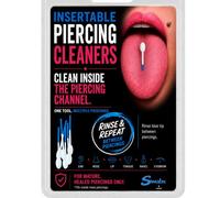 Insertable Piercing Cleaners Sturdy Tips Push Out Gunk, Odors; Cleans in Seconds Multiple Piercings. Soothe Irritation One Swipe Right Through Easy Use for Maintaining Piercings By SWABX - 6 Count