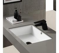 Inset Bathroom Vessel Sink with Faucet and Pop Up Drain Set, Modern Square Cloakroom Basin Vanity Cabinet Mounted Basin Overflow Drop-in Wash Basins,White a-53.5x37.5x17.5