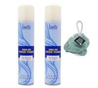 insette Dry Shampoo Natural Revitalise Dull,Greasy Or Lifeless Hair,200ML, Twin Pack With Free Beauty Body Puff(Any Colour)