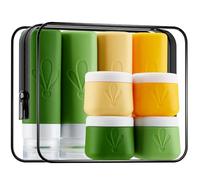 INSFIT 8 Pack Travel Bottles for Toiletries, CAA Approved 90ML Silicone Travel Bottles and 60ML Cream Jars, Leak Proof Travel Essentials Holiday Essentials for Women with Clear Toiletry Bag