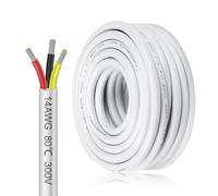 inShareplus 14AWG 3x2mm² 10 Meter Electrical Wire 3 Core Cable, 5V/12V/24V White Tinned Copper Wires, 14 Gauge 300V Flexible and Soft Outdoor Cable High Temperature Resistant Extension Wire