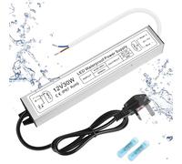 inShareplus LED Power Supply, 30W IP67 Waterproof Outdoor Driver,AC 110-260V to DC 12V 2.5A Low Voltage Transformer, Adapter with 3-Prong Plug for LED Light, Computer Project, Outdoor Use