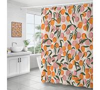 Inshere Decorative Peach Shower Curtain Waterproof Polyester Fabric, Home Bathroom Decor Hanging Curtain with Hooks 72 by 72 Inch, Hotel Quality, Machine Washable
