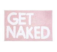 Inshere Get Naked Bath Mat, Cute Bathroom Rugs with White Letters, Funny Pink Bath Mat for Apartment Decor, Soft & Absorbent Plush Non-Slip Bottom Washable Pink 80cm x 51cm