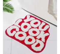 Inshere You Look Good Bath Mat Cute Bathroom Rugs, Hot Pink Kitchen Rugs Door Mats Soft & Absorbent Plush Coral Fabric, Cool Funny Indoor Welcome Mats Home Carpets Non-Slip Washable 25”x21”