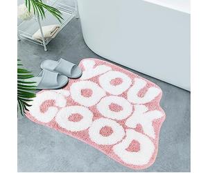 Inshere You Look Good Bath Mat Cute Bathroom Rugs, Pink Kitchen Rugs Door Mats Soft & Absorbent Plush Coral Fabric, Cool Funny Indoor Welcome Mats Home Carpets Non-Slip Washable 25”x21”