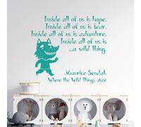 Inside All of us is Hope, Fear... - Maurice Sendak Where The Wild Things are Book Quote Decal Wall Sticker [Medium] [Turquoise]