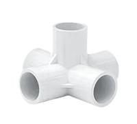 Inside Diameter 20-40mm 3-way/4-way/5-way Three-Dimensional PVC Connectors Water Supply Pipe Fittings Equal Plastic Tee Tubes(White 4-Way,32mmX1PCS)