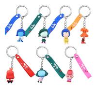 Inside Figure Keyrings, 7 pcs Cartoon Movie Keychains, Mini Anime Figure Key Ring Car Pendant Keychain for Bag Charm Kid Gift Pendant Decoration Keychain