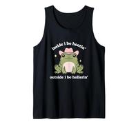 Inside I Be Hootin Outside I Be Hollerin Funny Gen Z Meme Tank Top