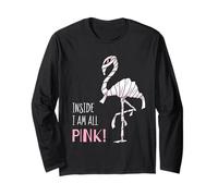 Inside I'm All Pink! Flamingo Mummy Halloween Costume Long Sleeve T-Shirt