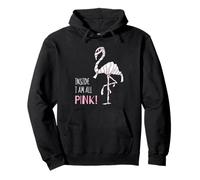 Inside I'm All Pink! Flamingo Mummy Halloween Costume Pullover Hoodie