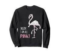 Inside I'm All Pink! Flamingo Mummy Halloween Costume Sweatshirt