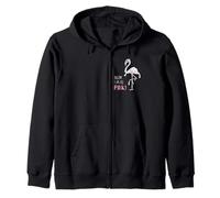 Inside I'm All Pink! Flamingo Mummy Halloween Costume Zip Hoodie