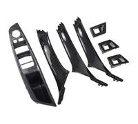 Inside Interior Handle For 5 Series F10 F11 F18 Door Handle Carbon Fiber Pattern RHD LHD Inner Panel Pull Trim Cover(Rhd-carbon-7pcs)