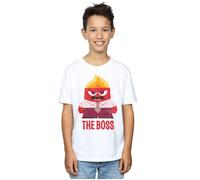 (9-11 Years, White) Disney Boys Inside Out Anger The Boss T-Shirt