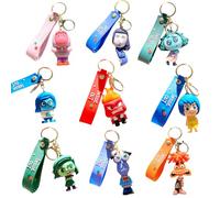 Inside Out Cartoon Design Decorative Keychain, Backpack Schoolbag Decoration Pendant, Birthday and Christmas Gift, 9 Pack Inside Out, Default