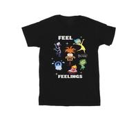 Inside Out Girl's Feelings Cotton T-Shirt in Black | Size: 9 Years Inside Out Black 9 Years