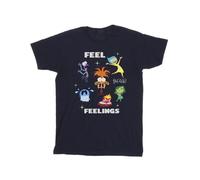 Inside Out Girl's Feelings Cotton T-Shirt in Navy | Size: 5-6 Years Inside Out Navy 5-6 Years