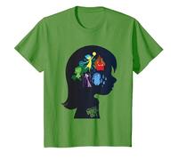 Inside Out Head Silhouette Maglietta T-Shirt, Youth, Grass Green, 2T