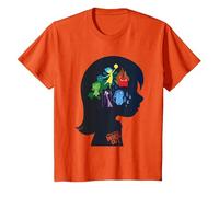 Inside Out Head Silhouette Maglietta T-Shirt, Youth, Orange, Small