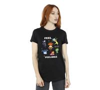 Disney Women's Inside Out 2 Feelings Boyfriend Fit T-Shirt Black Medium
