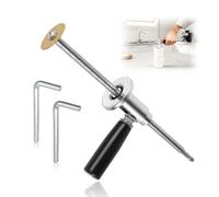 Inside Pipe Cutter, Plastic Pipe Cutting Stainless Steel Internal Tubing Cutter Set with Grit Wheel and Handle 7 Inch Adjustable Cutting Depth for 1-1/2 to 8 Inch PVC Tubes