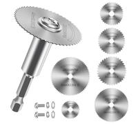 Inside Pipe Cutter Set, 1/4" Hex Shank PVC Plumbing Internal Pipe Cutter, Heavy-Duty Pipe Cutter for Inside Cutting Below Floor or in Wall, Includes 32mm & 44mm HSS Saw Blades (7pcs)