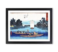 Inside The Boat By Utagawa Hiroshige Asian Japanese Framed Print | A3 Black Framed Wall Art | Ready to Hang | Asian Vehicle Picture | Living Room Bedroom Lounge Office