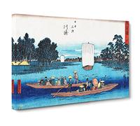 Inside The Boat By Utagawa Hiroshige Canvas Print | Gallery Wrapped 30mm Frame Wall Art | 20x14 inches | Ready to Hang | Asian Seascape Picture | Living Room Bedroom Lounge Office