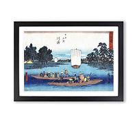 Inside The Boat by Utagawa Hiroshige Framed Print | A2 Black Framed Wall Art | Ready to Hang | Asian Vehicle Picture | Living Room Bedroom Lounge Office