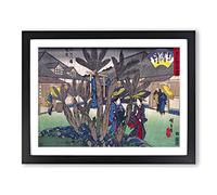 Inside The Tea House By Utagawa Hiroshige Asian Japanese Framed Print | A3 Black Framed Wall Art | Ready to Hang | Asian Food Picture | Living Room Bedroom Lounge Office