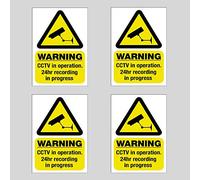 Inside Window CCTV Stickers 4 Pk, Visible from Outside, Large 150 x 100 mm