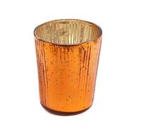 Insideretail Christmas Mercury Glass Tea Light Holders, Orange, 7 x 7 x 7 cm