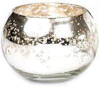 Insideretail Christmas Tea Light Holders: Mercury Glass Tea Light Holders, Silver, 7 x 7 x 7 cm