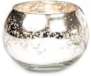 Insideretail Christmas Tea Light Holders: Mercury Glass Tea Light Holders, Silver, 7 x 7 x 7 cm