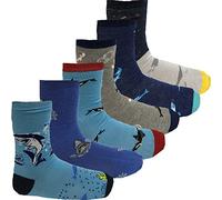 InsightClothing Boys Girls SHARK Baby Novelty Colourful Socks - 6-8.5 Boys - 3 Pairs (1 Pack)