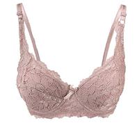 InsightClothing Ladies All Over Lace Cup Underwired Bra Slightly Padded - Dusty Pink - 34DD