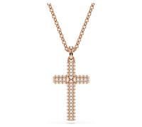 Insigne pendant, Cross, White, 18K rose gold finish